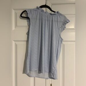 Adrianna Papell Light Blue Ruffle Blouse